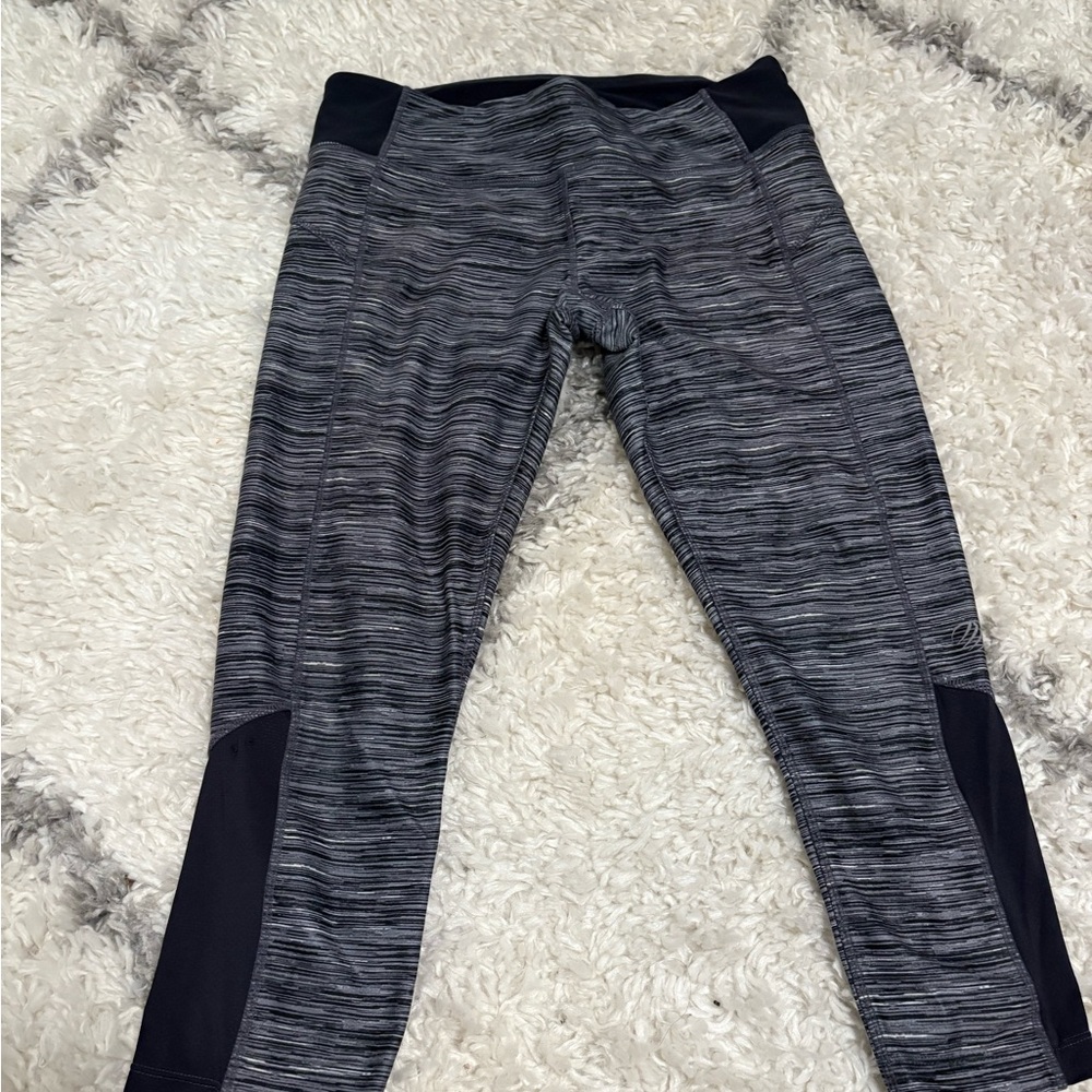 MPG Charcoal and Black Striped Leggings
